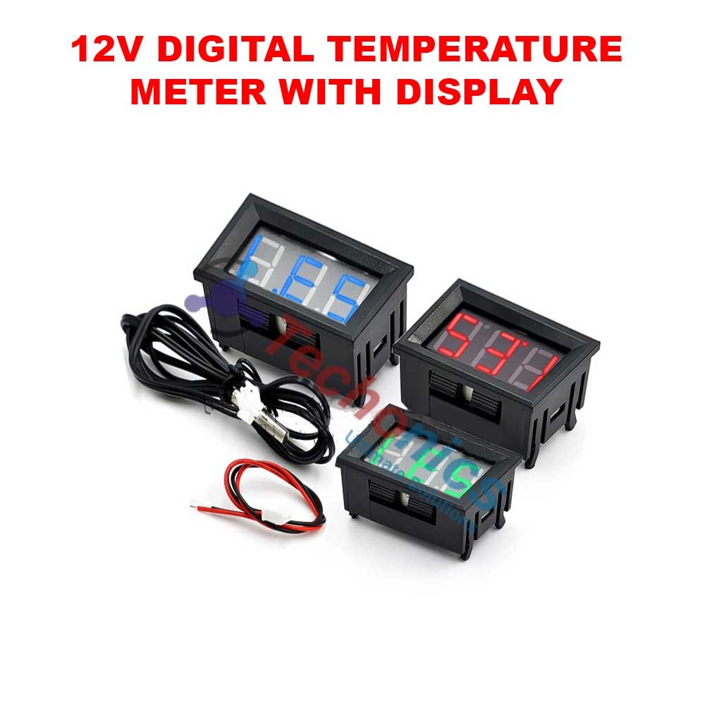 Digital Temperature Meter with 12V Digital Display 0.56 Size